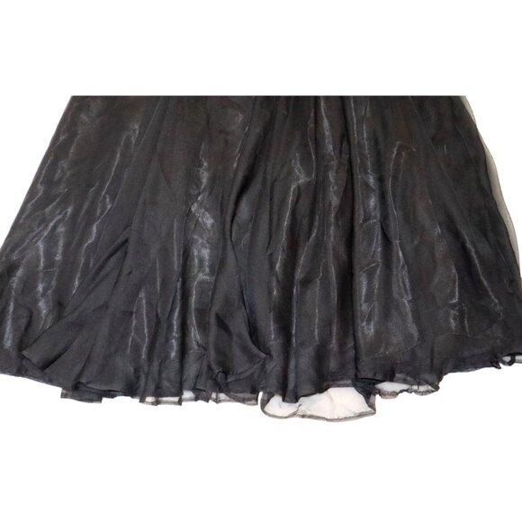 Prom Gown Rhinestone Mesh Beaded Black Formal Dress Glam Sparklecore - Picture 4 of 9